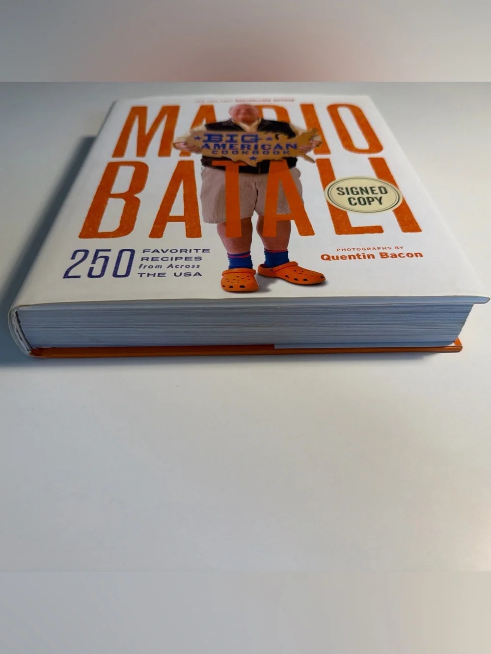 Mario Batali 1st edition Big American Cookbook - Orange Cover (Signed Copy)